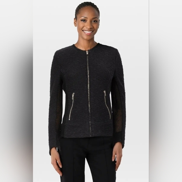 IRO Sweaters - IRO Amiya Fitted Tweed Jacket Black Size 38